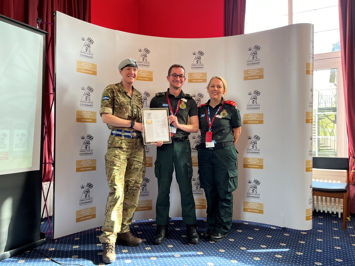 We've been awarded for our ongoing support of the armed forces community 🏆 @HeyTomAbell and Head of Clinical Operations for Suffolk and north east Essex, Jemma Varela, attended the event at Wattisham Flying Station on 27 March. eastamb.nhs.uk/newsroom/ambul…