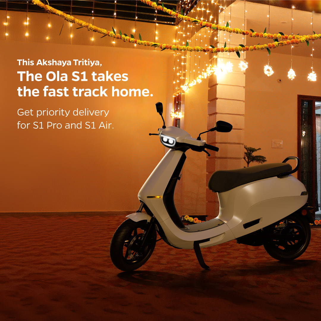 Express delivery. Exclusive offers. All on the Ola S1. Now off you go and #BreakupWithPetrol!