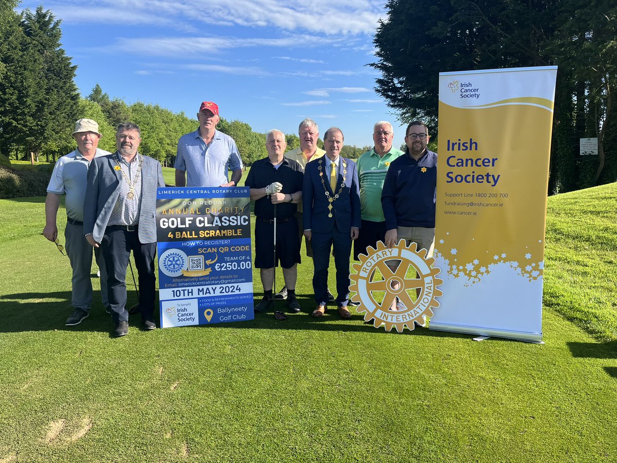 The sun is shining here in Limerick for the Don Reddan Golf Classic ☀️ Huge thanks to all our players & to @GeraldMitchellH for coming out to support us today @IrishCancerSoc #teamirishcancersociety