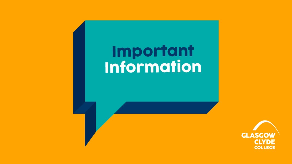 Glasgow Clyde College is pleased to confirm that all campuses will be open as usual on Monday 13 May 2024 and all lessons and examinations will go ahead as planned.