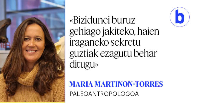 Gizakia 'homo imperfectus' da Maria Martinon-Torres paleoantropologoarentzat. Medikuntza eta paleoantropologia uztartuz, izan diren gaixotasunen eskema zabala osatu nahi du. Harekin mintzatu da @ItsasojauregiG berria.eus/bizigiro/bizid…