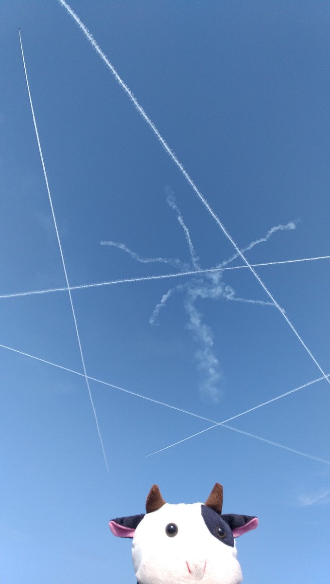 【#岩国航空基地フレンドシップデー予行】
岩国航空基地フレンドシップデー予行の続きです！
当日は、天気も良く、ブルーインパルスが大空に描く「ハート」や「星」も綺麗に見ることができました！

#岩国 #自衛隊 #ブルーインパルス #牛山さん