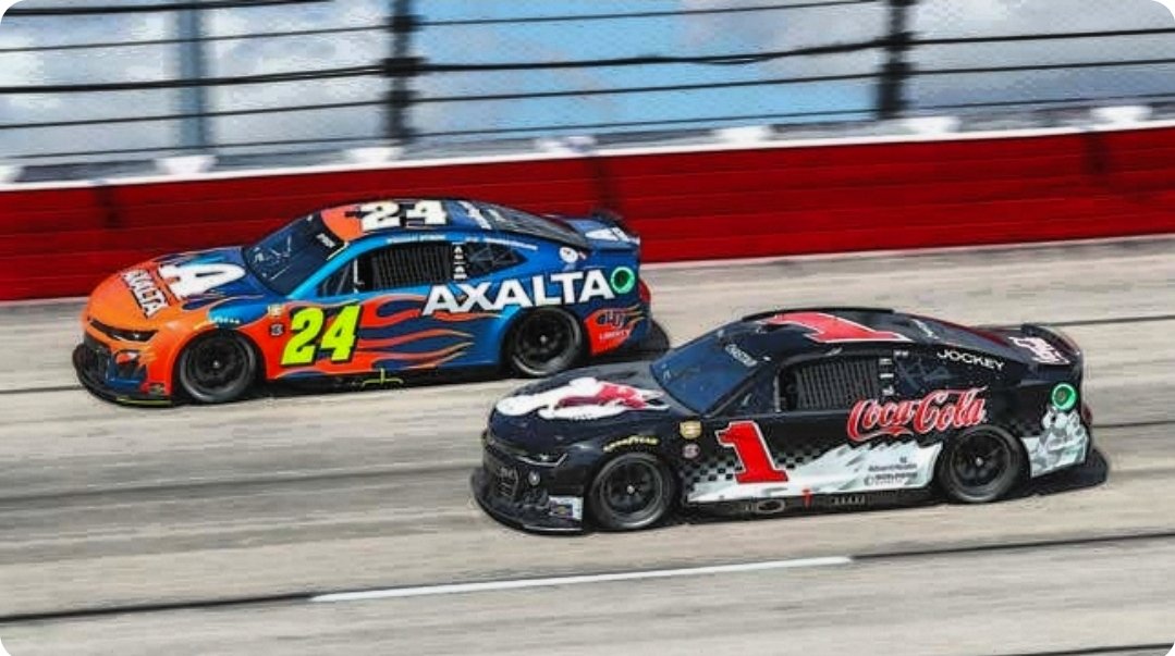 William Byron and Ross Chastain at Darlington Raceway 2022. #NASCAR #NASCARThrowback