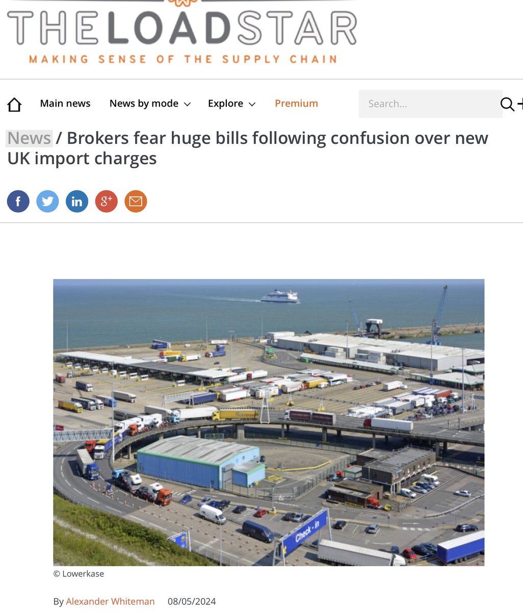 Guess what. The Brexiters new “world class” border controls are going to cost. It’s just a pity their witless incompetence can’t just affect them #BrexitDisaster theloadstar.com/brokers-fear-h…