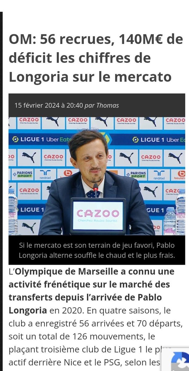 L' Europe fini,on retourne dans le réel, première échéance décision dncg car beaucoup ont oublié à force de lustrer le manche au goat Pablo,qu'on est sous sanctions dncg encadrement de la masse salariale depuis novembre dernier + 112M de dettes sur mutation ..la réalité #TeamOM