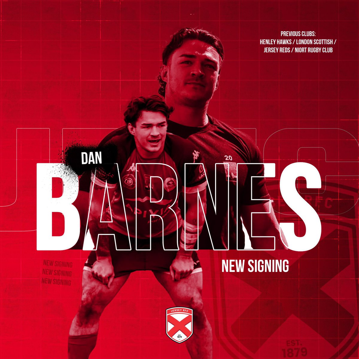 🔴 WELCOME DAN BARNES 🔴

Jersey RFC would like to welcome Dan Barnes back to familiar surroundings as the former Red returns to the Island after finishing with French Club Noirt Rugby Club. 

Dan's considerable experience, quality, and leadership make him a valuable addition 🙌