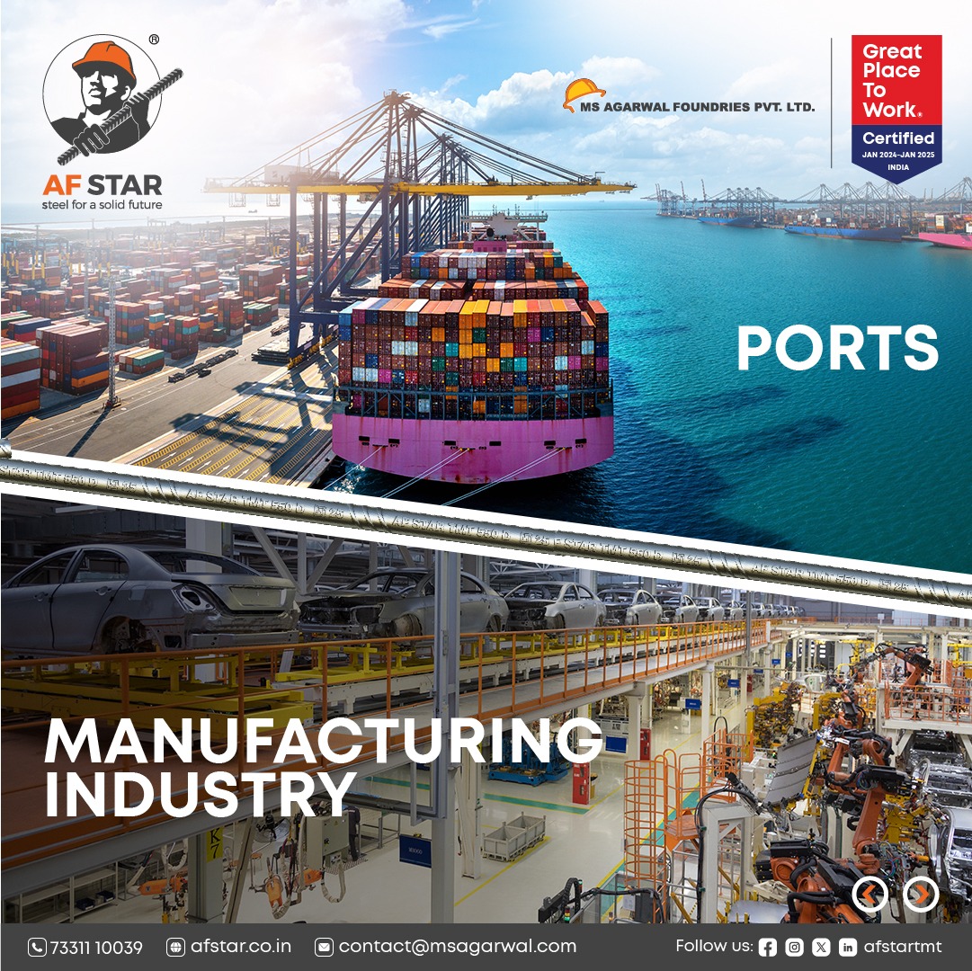 AFStartmt's tweet photo. Dive into the diverse world of AF STAR TMT steel, a versatile solution that has left its mark on various industry sectors. 🌐💪
#MSagarwal #AFSTAR #AFSTARtmt #SteelForSolidFuture #TMTbars #TMT #Steel #SteelOfIndia #Fe550D #fe500d https://t.co/nL1YquzNQJ