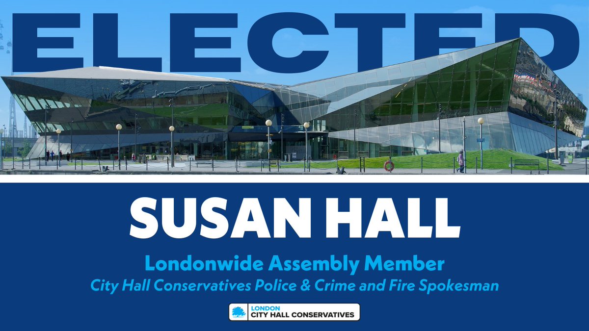 @emmabest22 @ShaunBaileyUK @AndrewBoff @CllrGeorgiou 🗳️ Well done to @CouncillorSuzie who has been re-elected as a Londonwide Assembly Member. 👏 Susan will continue in her role as Police & Crime and Fire Spokesman.