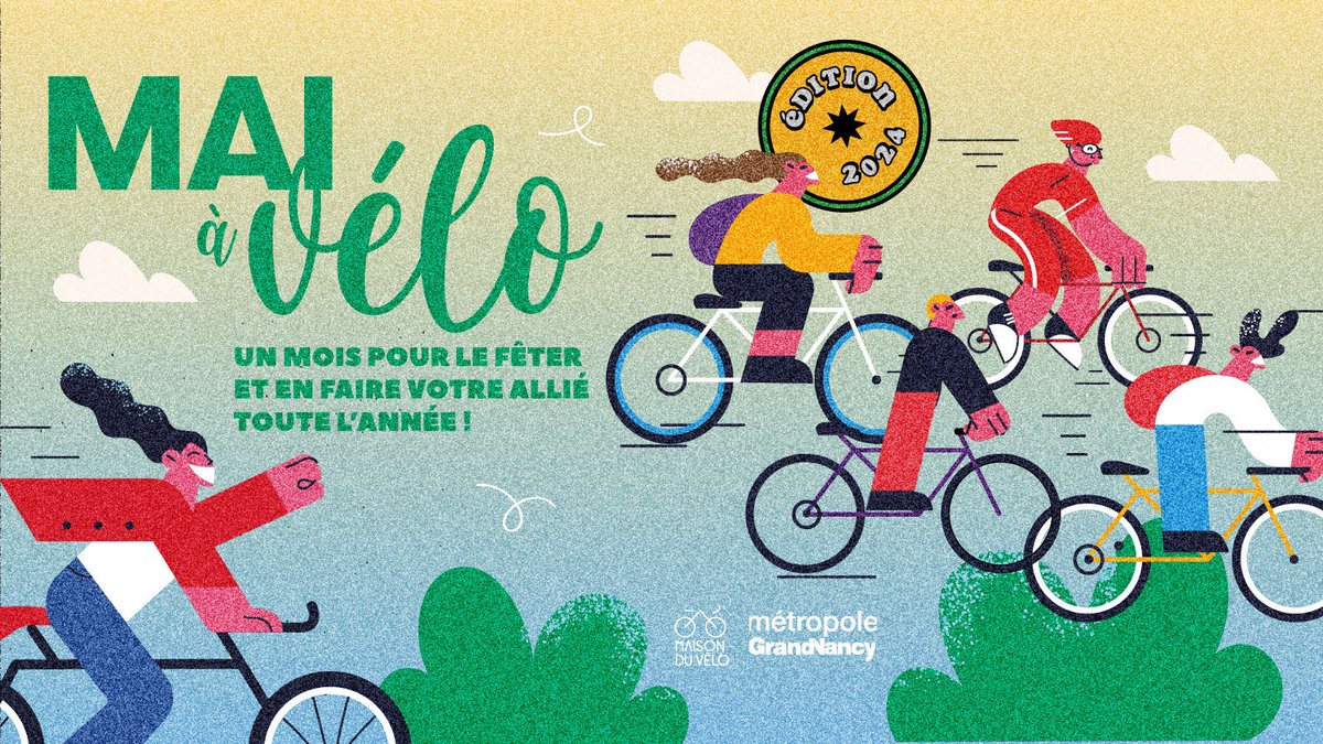 🚴‍♀️🌸😃 #MaiàVélo se poursuit ! Le @Grand_Nancy s'associe à l'opération nationale et encourage les mobilités actives en proposant des activités et challenges autour du #vélo, en lien avec ses partenaires 🌞. 👉 grandnancy.eu/mai-a-velo
