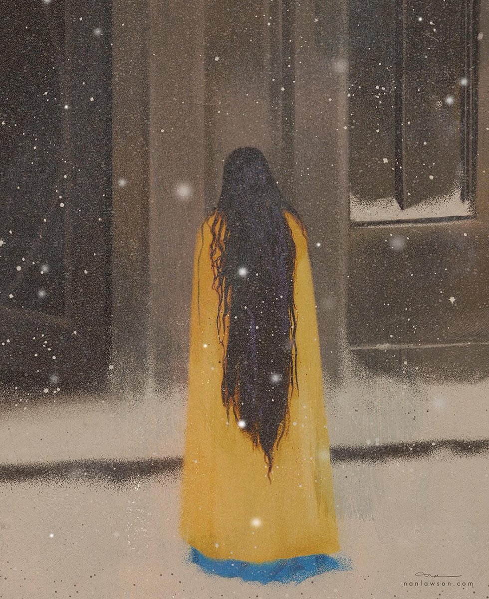 Have you seen Poor Things? I love moodiness of this piece by @NanLawson inspired by the film. 'Bella in the snow'