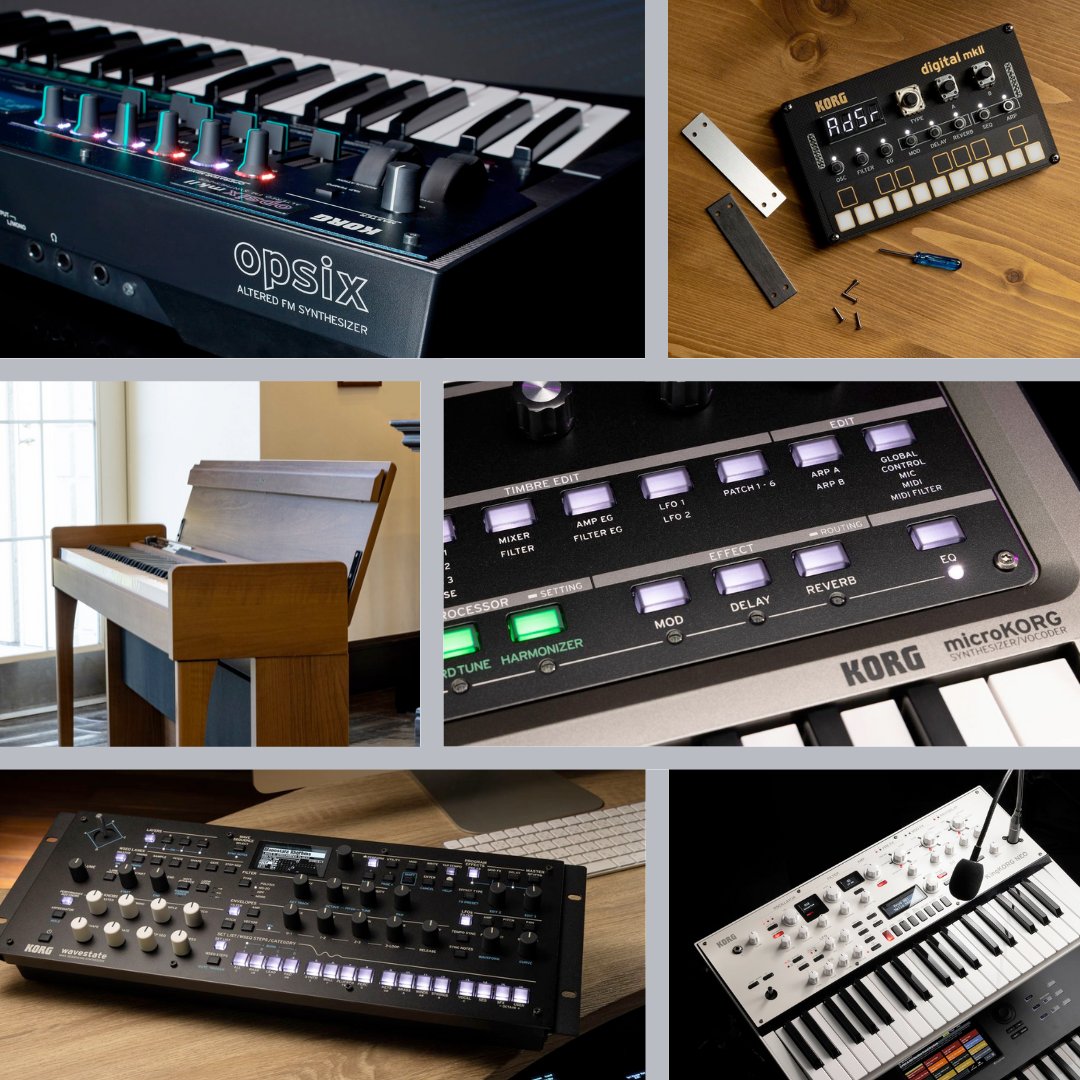 We promised that 2024 would be a big year for new Korg gear, and we haven't held back with our HUGE new range! 

Which model are you most excited to try? 🤔

#Korg #KorgSynth #SynthMusic #KingKorgNeo #microKORG2 #Opsix #Wavestate #Poetry #Modwave