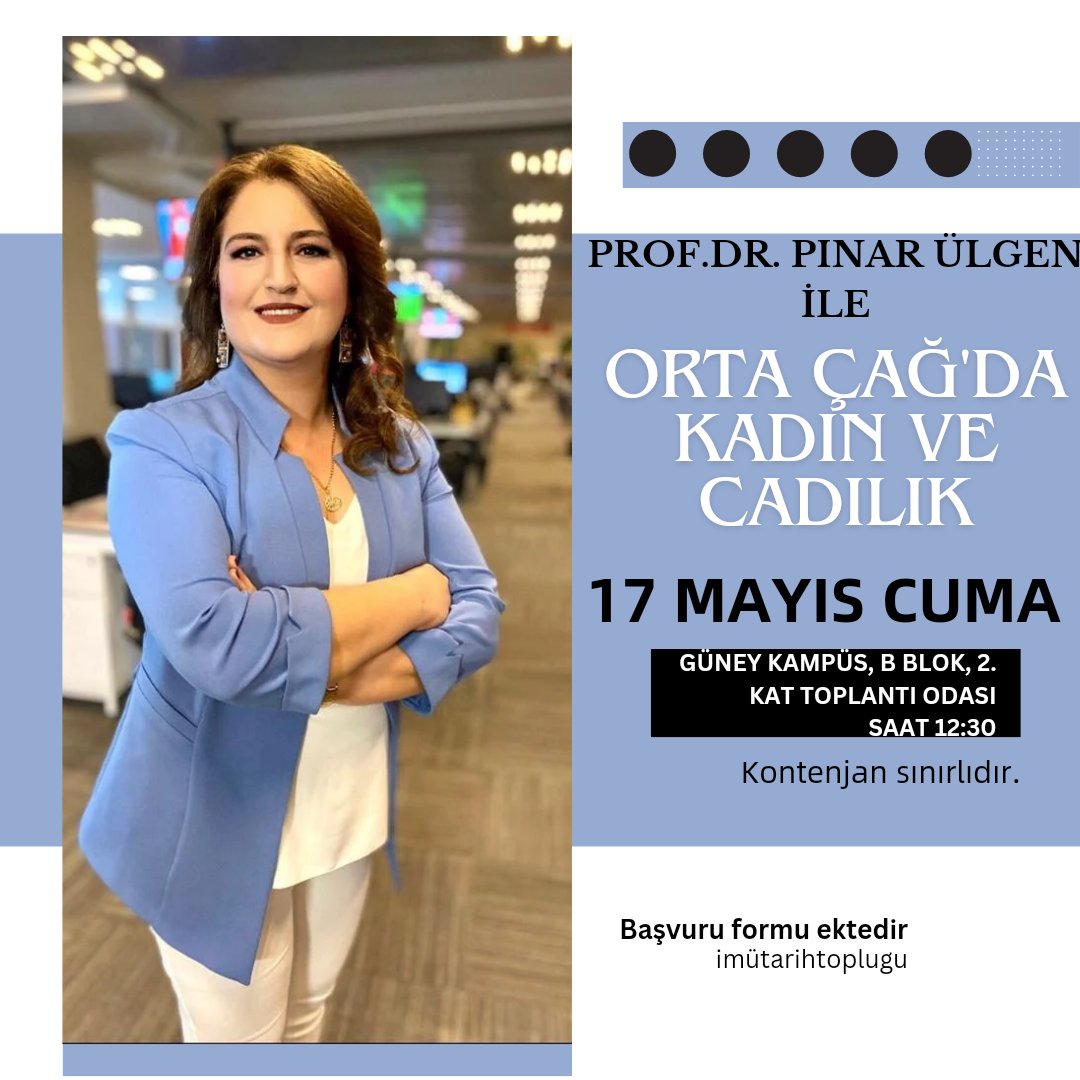İMÜ Tarih Topluluğu (@imutarihtoplulk) on Twitter photo Sayın Prof. Dr. <a href="/pinar_ulgen/">Prof.Dr.Pinar Ülgen</a> ile birlikte 17 Mayıs Cuma, saat 12:30'da yapacağımız Orta Çağ'da Kadın ve Cadılık adlı söyleşimize katılmak için aşağıdaki formdan başvuru yapabilirsiniz.
Kontenjan sınırlıdır...
docs.google.com/forms/d/1BXI2v… Sayın Prof. Dr. <a href="/pinar_ulgen/">Prof.Dr.Pinar Ülgen</a> ile birlikte 17 Mayıs Cuma, saat 12:30'da yapacağımız Orta Çağ'da Kadın ve Cadılık adlı söyleşimize katılmak için aşağıdaki formdan başvuru yapabilirsiniz.
Kontenjan sınırlıdır...
docs.google.com/forms/d/1BXI2v…