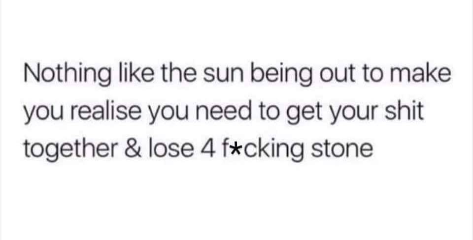 Yep been saying that for 12 years now but food is too nice! I've tried Saxenda, it doesn't work because I eat anyway even if Im not hungry. I've tried Slimming World, it doesn't work because I have no willpower. I'd love to be slim but it takes some serious willpower 1/2
