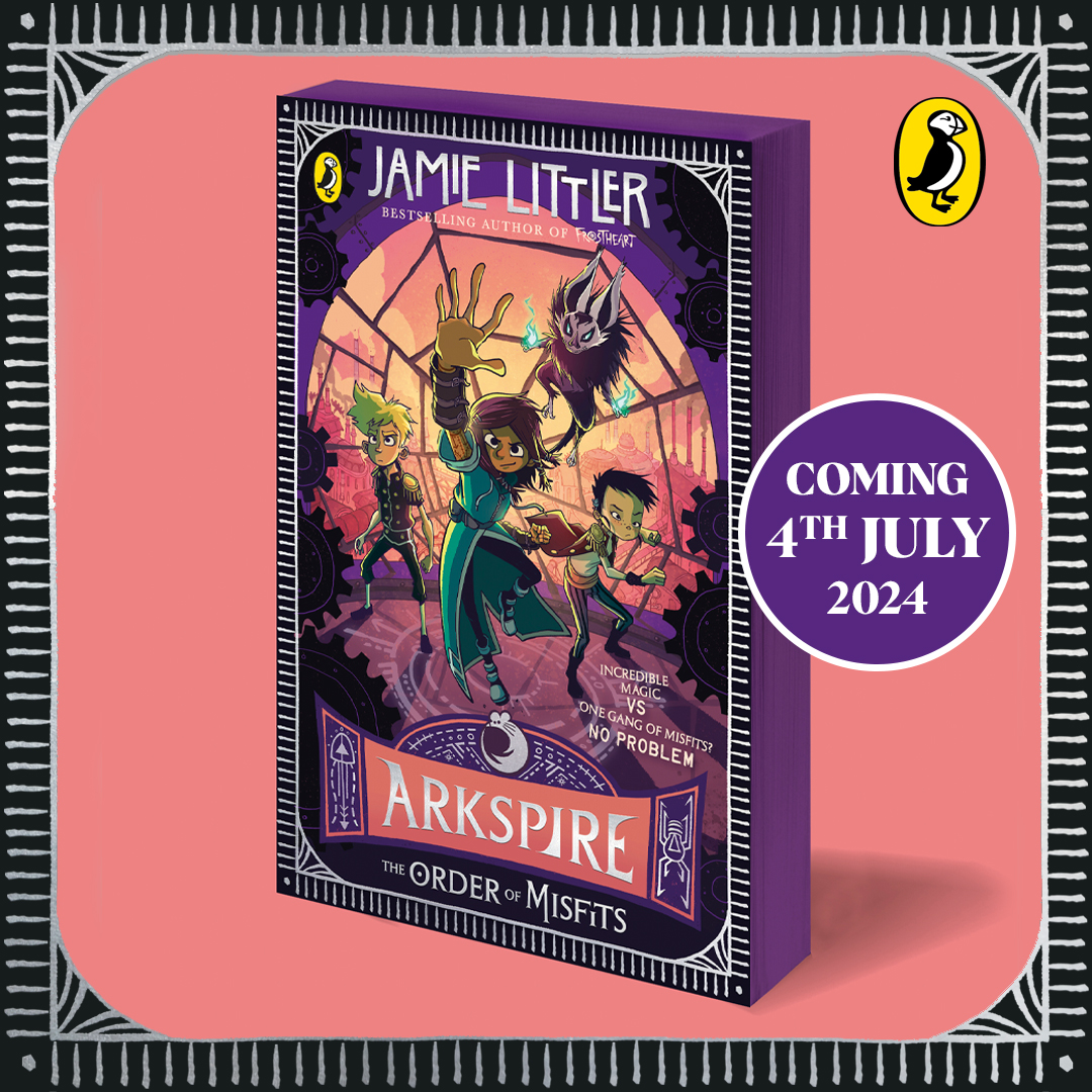 I'm so happy I can finally reveal the cover for Arkspire: The Order of Misfits! Join Juniper and her newly-formed Order as they pull every trick in the book to try and defend the magical city of Arkspire from its sinister enemies - if they can survive long enough to do so!