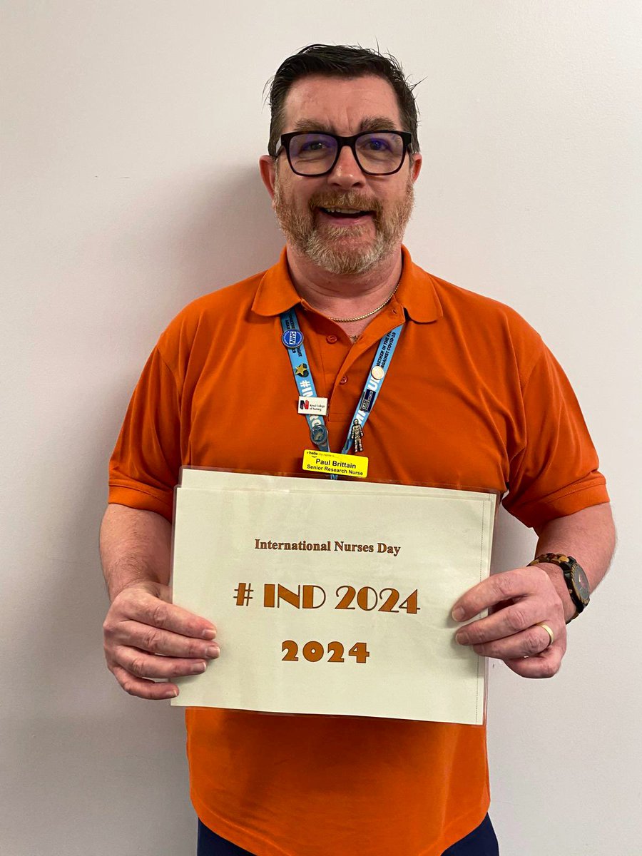 Senior Research Nurse Paul
Brittain is never one to back out of a challenge…wear something orange Paul we said…consider it done he said! 💪🏻🍊
Orange for #InternationalNursesDay 
Have a great Friday everyone!
#IND2024 
#BePartOfResearch 
#BeKindAlways 
🧡🧡🧡