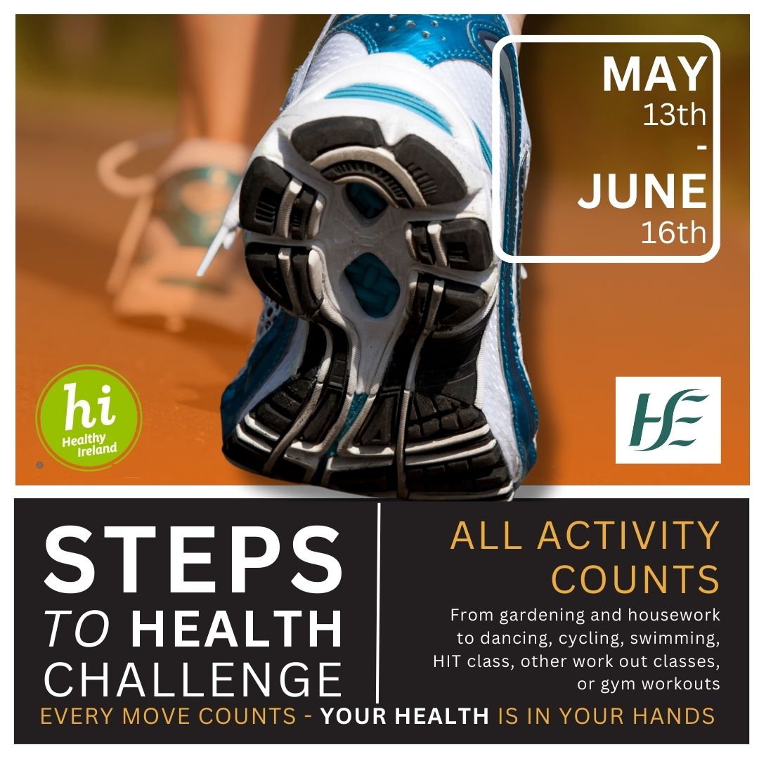 ➡️Ready, set…go! 🚶‍♀️🚶The #StepstoHealth challenge begins 🗓️this Monday, May 13th to Sunday, June 16th – even if not registered why not try 1 of our virtual challenges – follow us to learn more.
@HealthyIreland 🩷
#everymovecounts
#keepmoving
#teambuilding