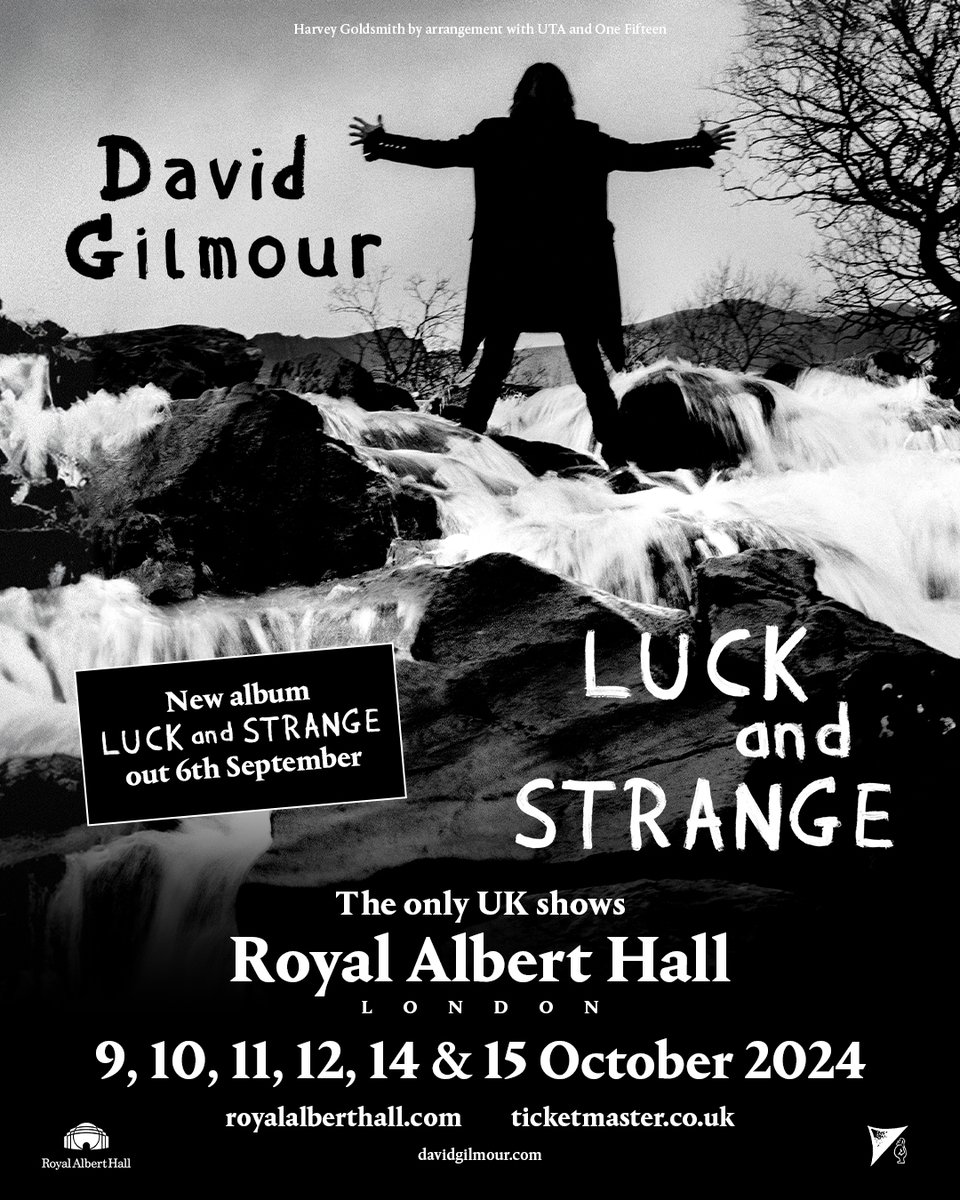 Tickets for the London, Royal Albert Hall shows on 9, 10, 11, 12, 14 & 15 October 2024 are now on general sale, at ticketmaster.co.uk/david-gilmour-…