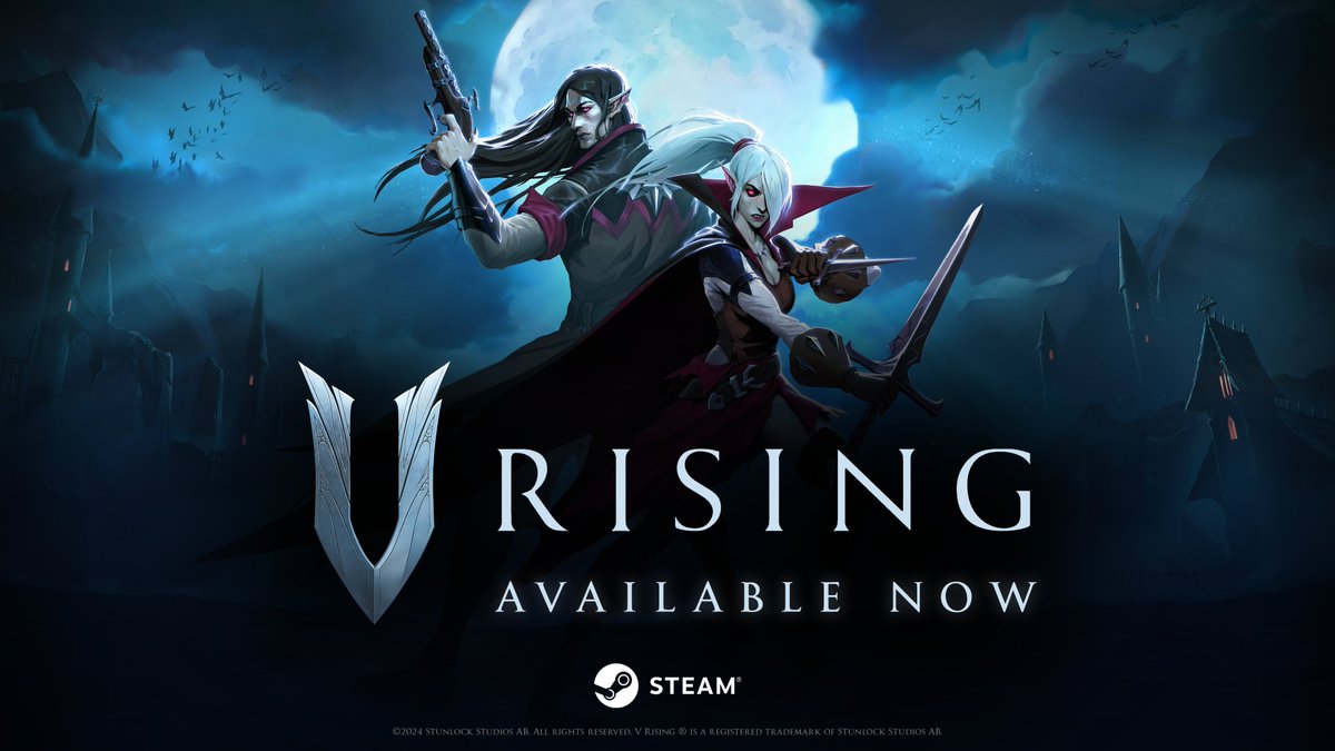 V Rising 1.0 is available now! Check out the update: playvrising.com/launch-update Get it NOW: store.steampowered.com/app/1604030/V_…