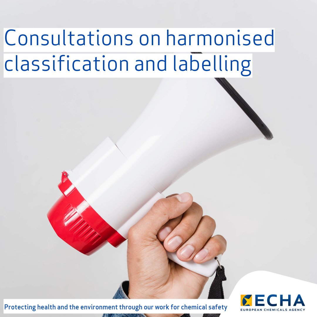 #EUHaveYourSay on #EU_CLP - We regularly publish open consultations on proposals to harmonise the #EU classification and labelling of chemicals. Check our ongoing consultations and share your expertise. 🔗fcld.ly/clhdl1904t #ChemicalSafetyEU