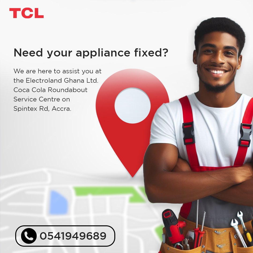 We're nearby! 
Swing by our after-sale service spot at the EGL showroom at the Coca Cola roundabout for an expert touch.
Your gadgets will thank you!

#TCL
#AfterSalesService
#InspireGreatness
