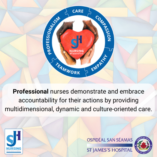Day five of the launch of our #nursing Professional Practice Model and the final piece in our core value puzzle reveal is… PROFESSIONALISM 👔