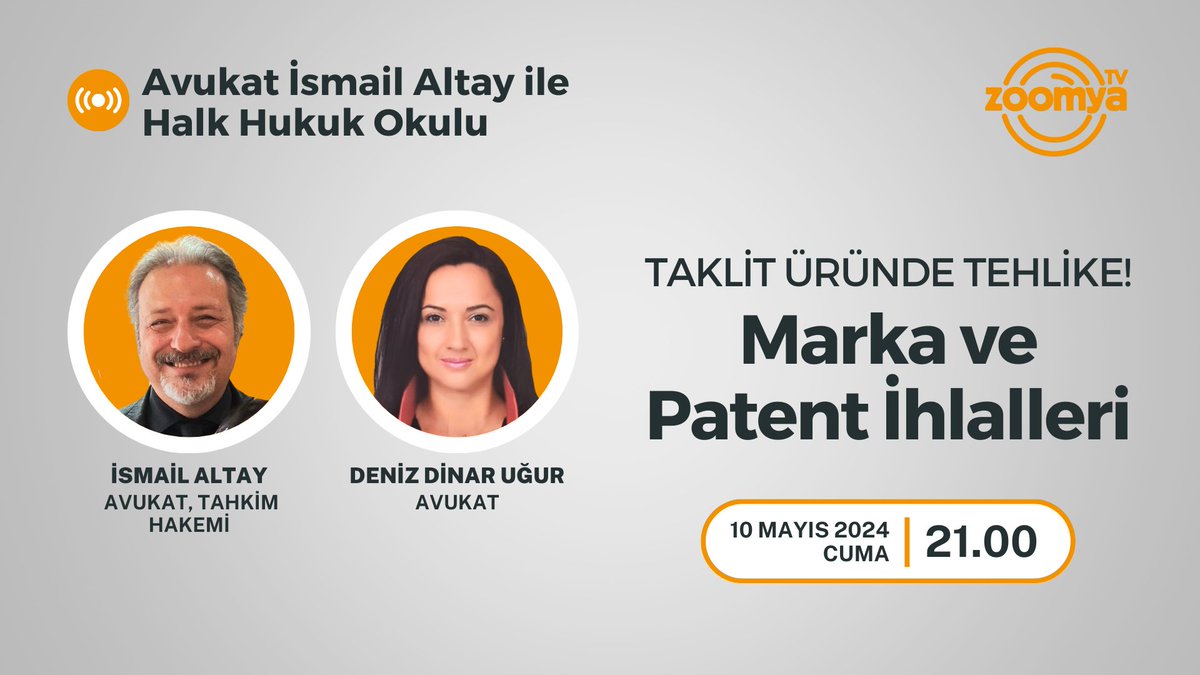 Halkın ihtiyaçlarını konuşacağımız “Halk Hukuk Okulu” başlıyor.
Her hafta güncel hukuk sorunlarını ele alacağımız programımızın ilk yayın konusu marka ve patent ihlalleri.
#halkhukukokulu #zoomyatv #hukuk #hukuksorunları #hakimvesavcılar #tahkimhakemi #patentihlali #markaihlali