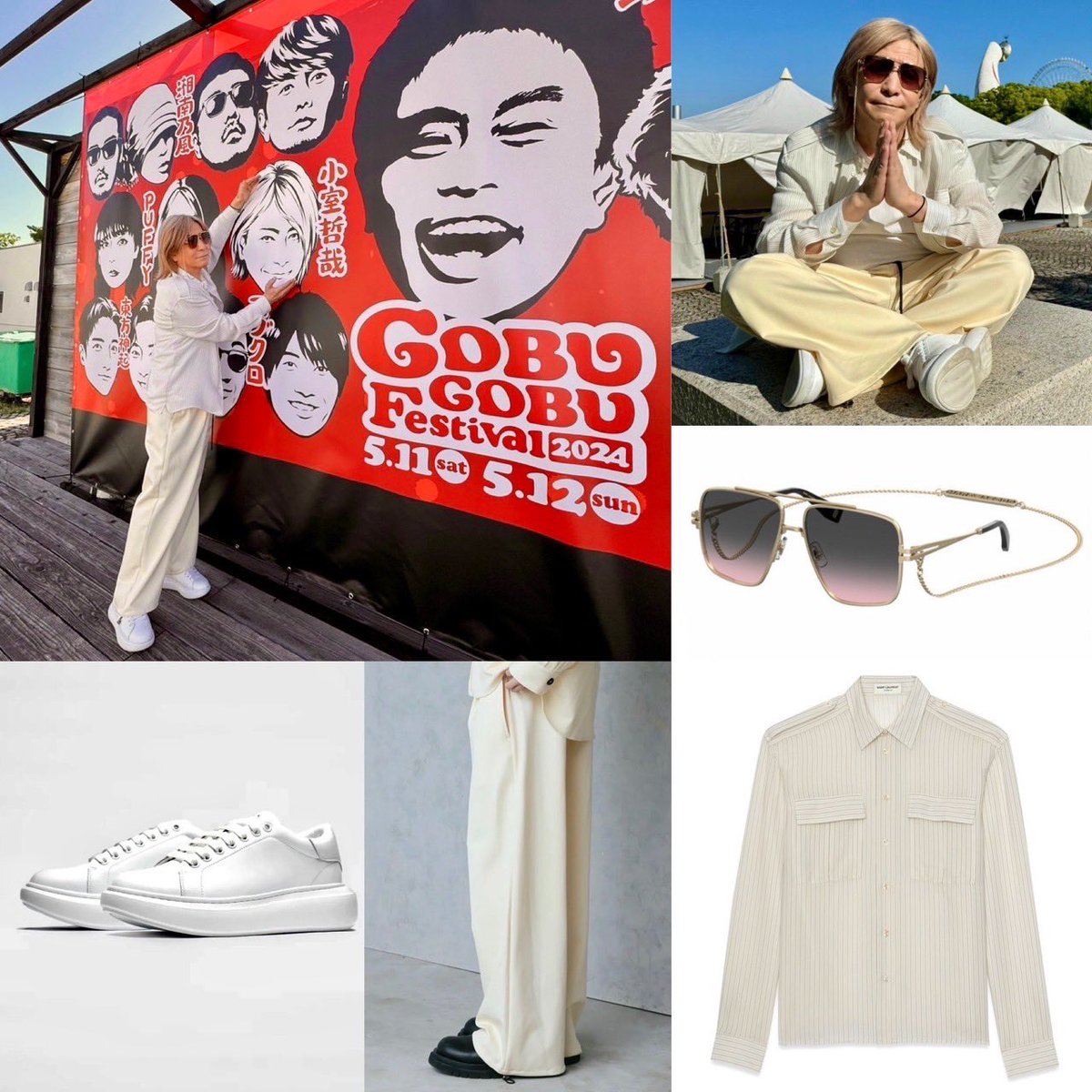 TKcostume's tweet image. Sunglasses
Marc Jacobs

Shirt
Saint Laurent 

Pants
equalment

Sneaker
FILLIN

2024.5.10
ごぶごぶフェスRHに来ました♪
from TK&apos;s X

小室さんは5/12に登場❗️
gobugobu-fes.com

#TetsuyaKomuro
#小室哲哉
#ごぶごぶフェス
#Tecci𓀠
#てっち衣装部

🙏