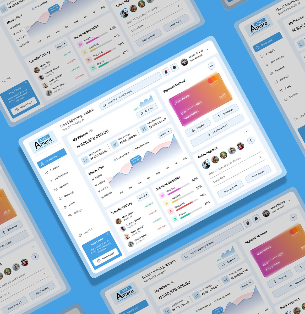 Hey guys, this is a Finance Dashboard ui design,
Kindly give your feedback on this design

Thank you 😇

#uiux #uiuxdesigner #dashboard #website #websitedesign #figma