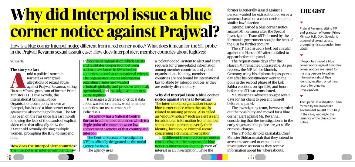 Interpol and blue colour notice. Source: the Hindu #UPSC