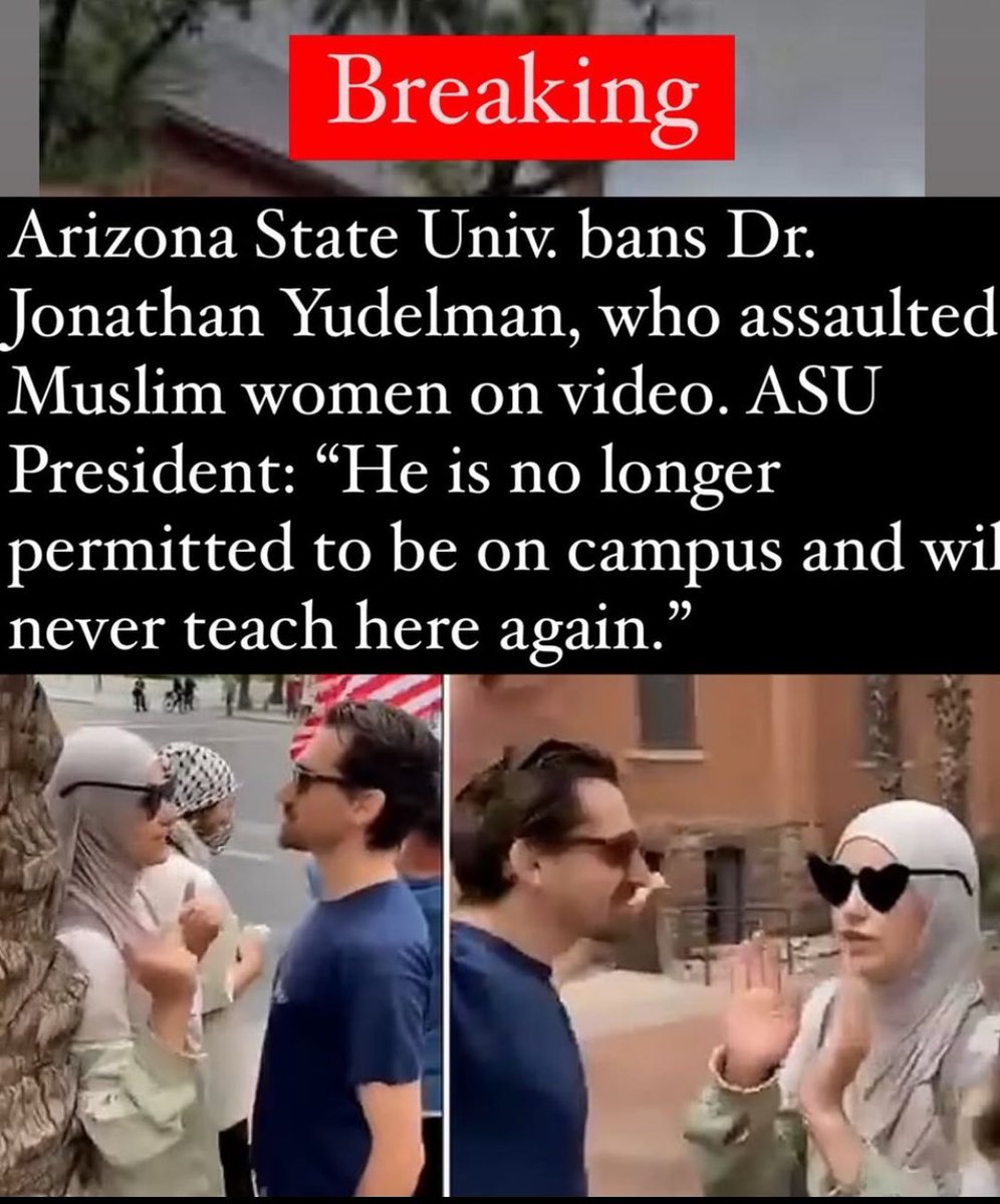 Und so was hat einen Doktor Titel und ist Professor. Hat er mehr als verdient! Hoffentlich findet er nie wieder einen Job an einer Universität! So ein ekliger Widerling von Mensch.
#USA #Justice #Muslim