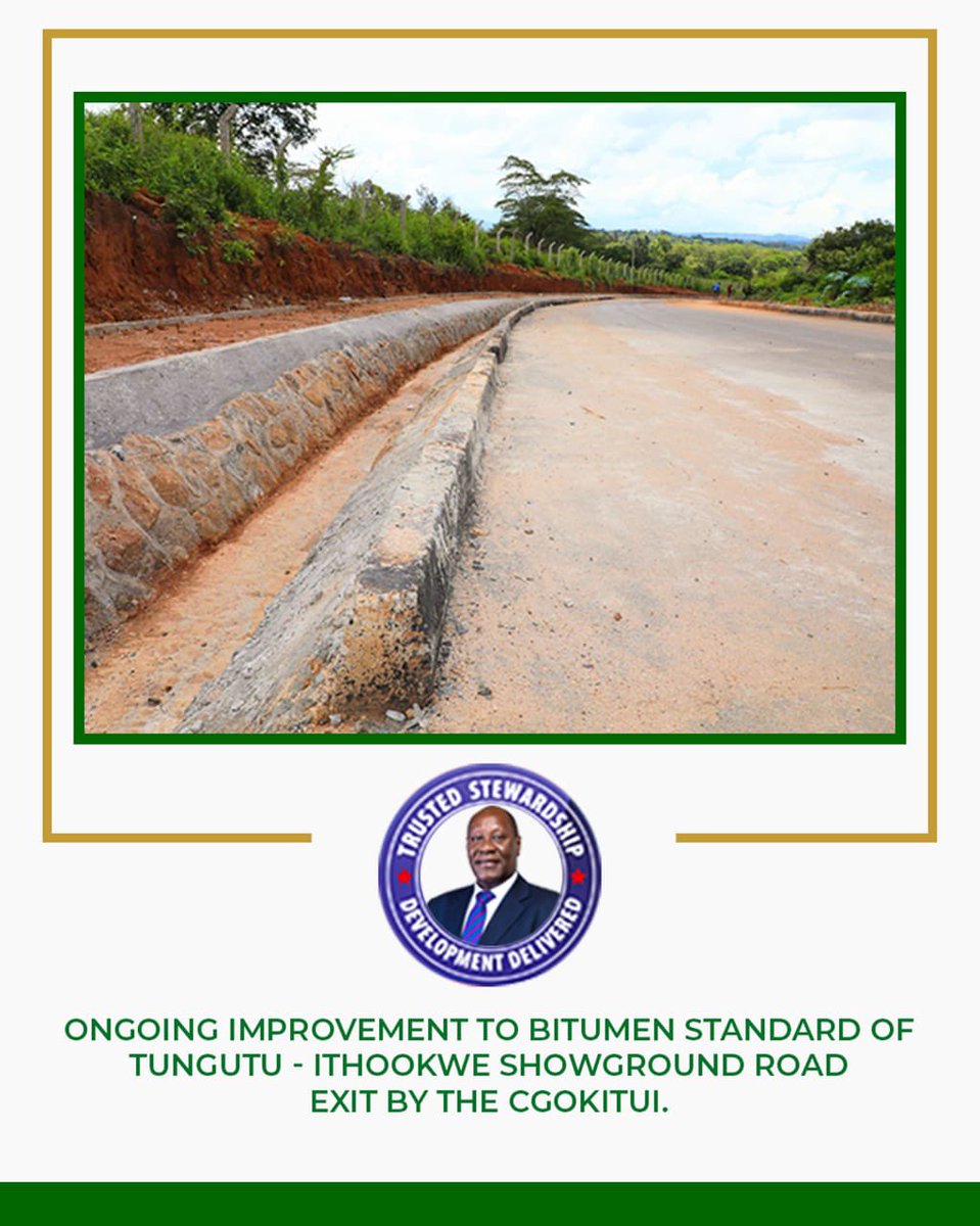 Ongoing Improvement to bitumen standard of Tungutu - Ithookwe Showground road exit by @KituiCountyGovt The county is working on realizing durable, safe and efficient roads. Under the stewardship of Governor Dr. Malombe, Devolution is working. #DeliveringTheKituiPromise