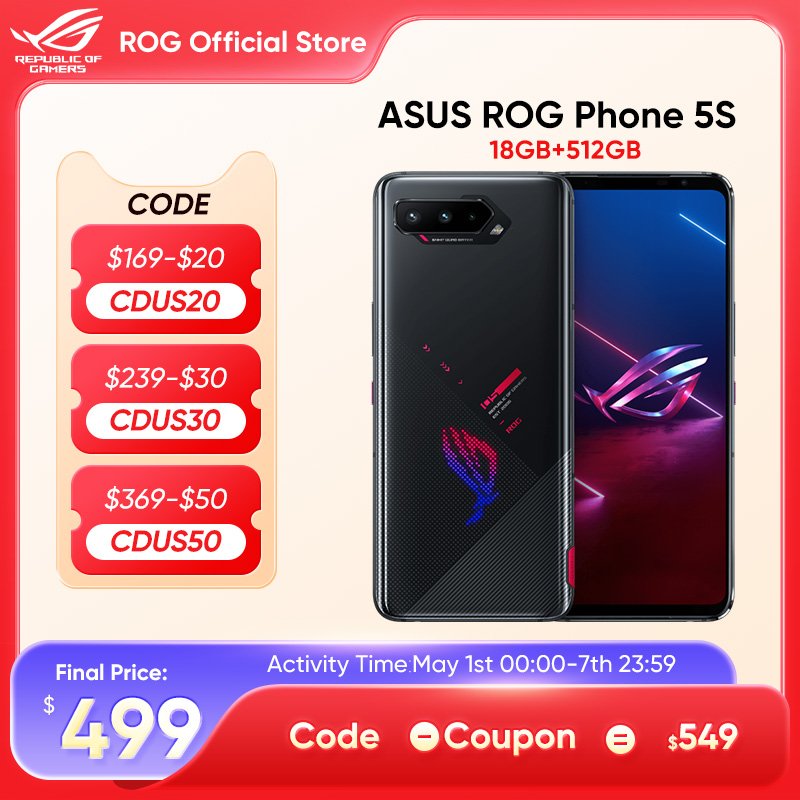 cleanse29's tweet photo. ASUS #ROG5S 5 S smartphone 5G Snapdragon 888 Plus 6.78'' 144Hz AMOLED display 6000mAh 65W Fast charge ROG 5S Gaming Global Rom
Original price: USD 815.54
Now price: USD 562.72
Click&Buy: https://t.co/O94lW3o5W8 https://t.co/ynXmUSRVlj