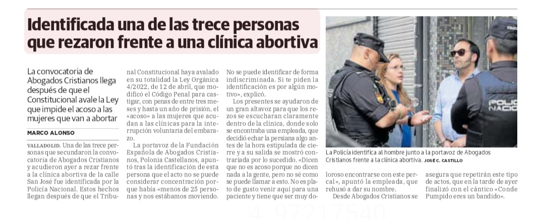 Para la empleada, lo doloroso para una mujer es encontrarse con "ese percal": gente rezando. 
Lo doloroso debería de ser pensar que a un ser humano que llevas dentro, le van a matar con una solución salina, hacer trozos y aspirar con una succionadora. Mundo enfermo.