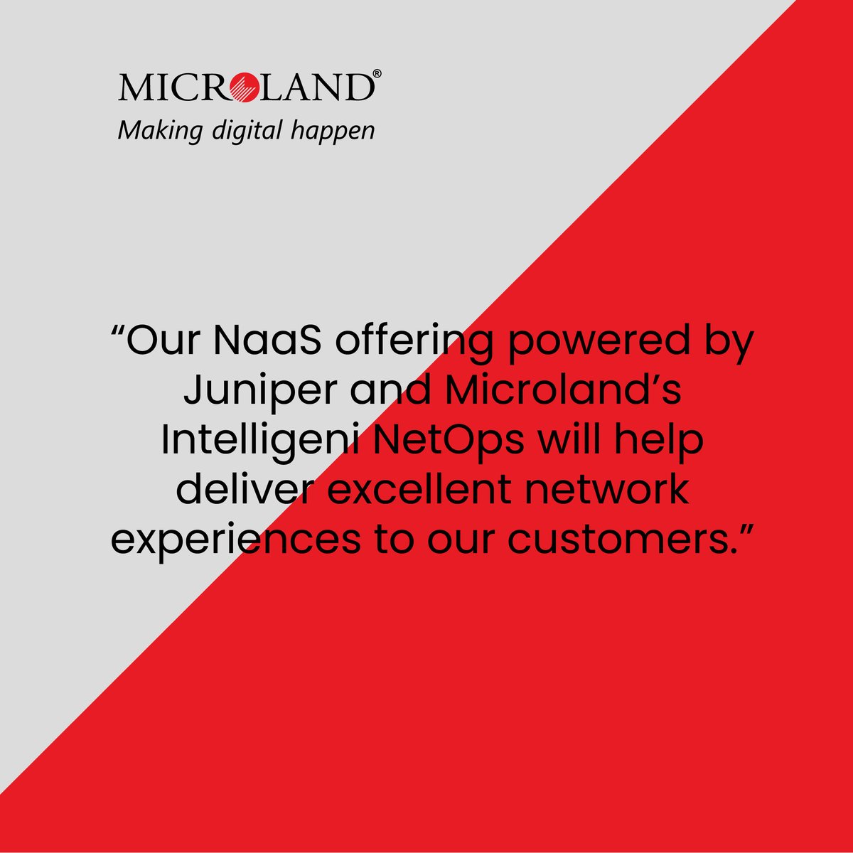 Robert Wysocki’s quotes on Microland’s Global Elite Plus status with #JuniperNetworks through a user experience-based #NaaS offering that leverages Juniper Mist AI™ and #IntelligeniNetOps - for reinforcing network infrastructures. Read now: t.ly/FWvBy