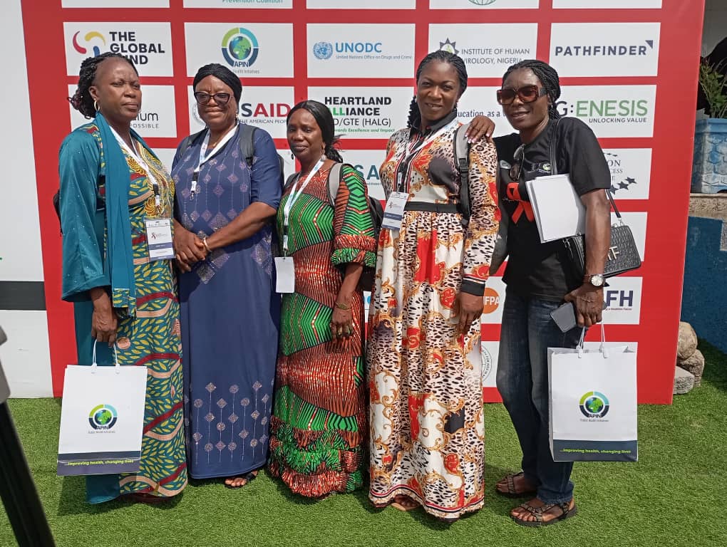 State coordinator Aswhan_Plateau state alongside other delegates at the National HIV Prevention Conference closing ceremony, at Army resource center Asokoro Abuja yesterday.