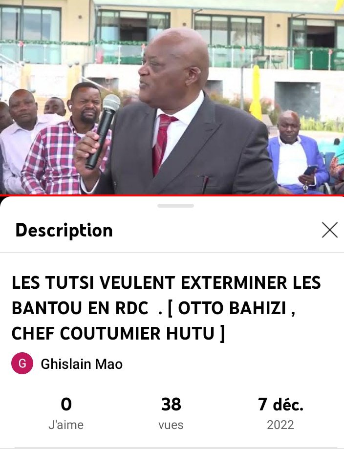 #RDC_ONU: Le discours de @RDCongoMAE est celui qui avait été tenu en Déc 2022 par @OttoBahizi (Conseiller à la Primature), ayant participé à la forte de mobilisation des NYATURA dans les Terr de MASISI/RUTSHURU en menant des attaques systématiques contre les tutsis congolais.1