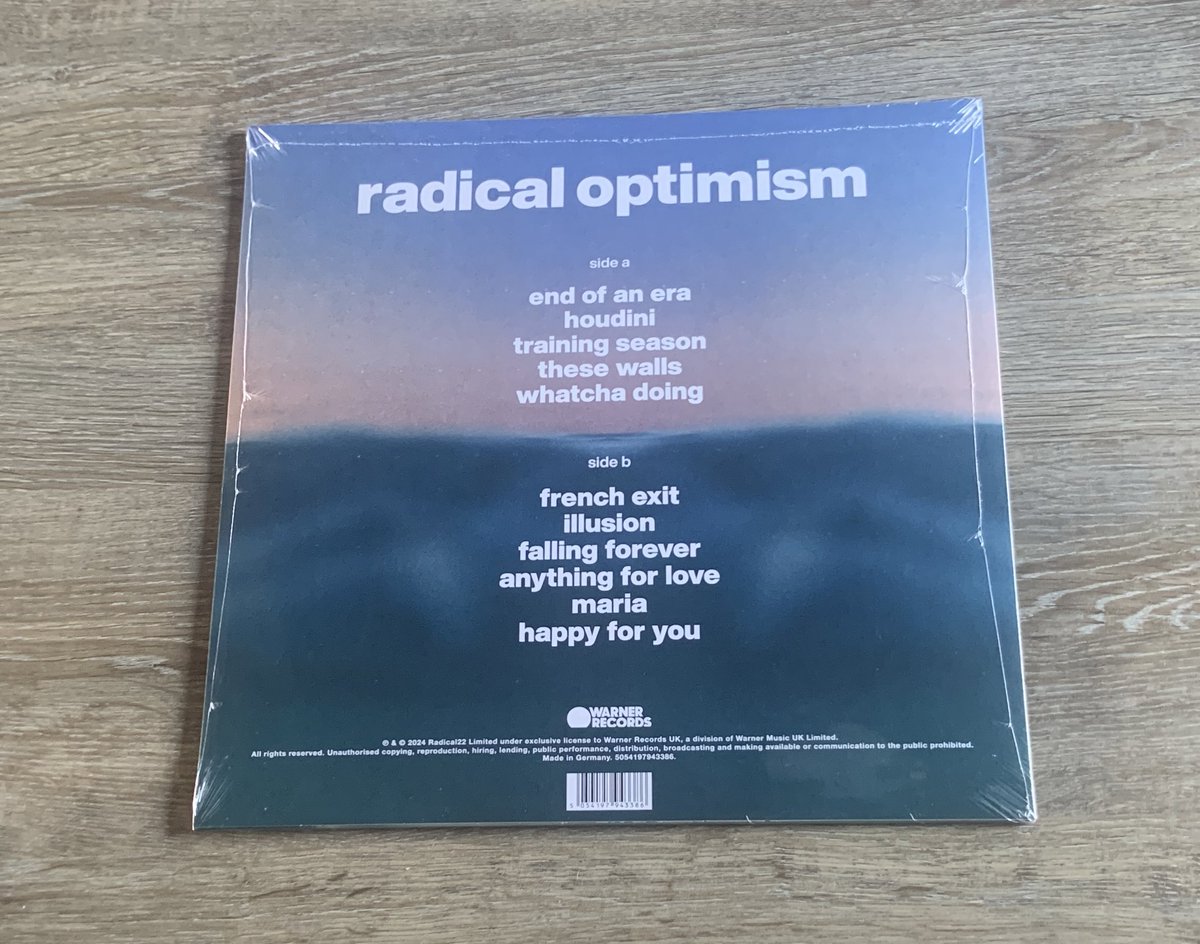 my radical optimism blue vinyl arrived today omg it’s so pretty