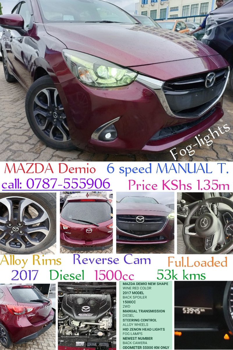 ArthurMbugwa2's tweet photo. Cheki -Manual Gears MAZDA DEMIO
Maroon
@ KShs 1.35m ONLY🔥
Call: 0787-555906
2WD
2017
6 Speed
53k kms
Alloy Rims
Fog-lights
Location Mombasa 🌴
Pearl Rice Leverkusen TV 47 Panda Miti Kimani Mbugua Rebecca Miano Pray for Arsenal Raila Odinga Linturi #TreePlantingKE #2024UNCSC https://t.co/78eD3CjMFN