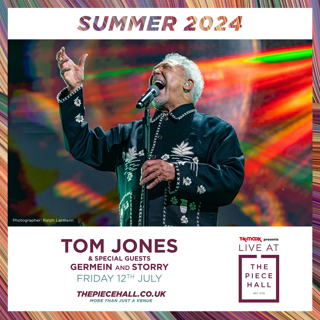 Support announcement! 📣 Germein and STORRY will be @RealSirTomJones very special guests when he makes his eagerly awaited return to The Piece Hall on Friday 12 July. See the full summer line-up and grab tickets here 👉 ow.ly/FRs150RB6V5 #TKMaxxPresents