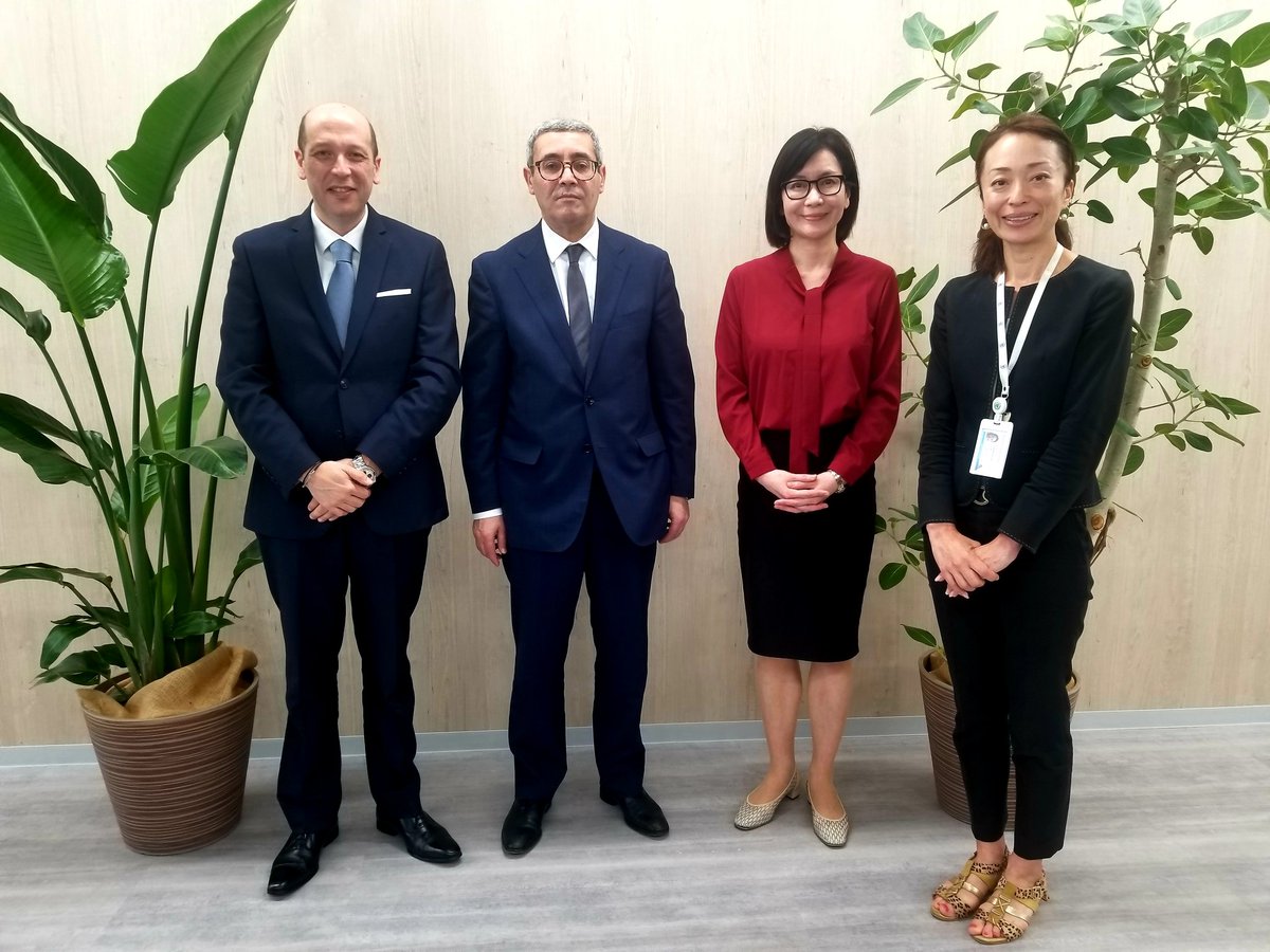 Ambassador CHAFRA had a fruitful meeting today with @HidekoUNDP Director of #UNDP office in #Tokyo. The conversation touched on future UNDP programs in preparation for #TICAD9 in Yokohama as well as ways to implement the outcomes of the successful #TICAD8 Summit hosted by 🇹🇳 2022