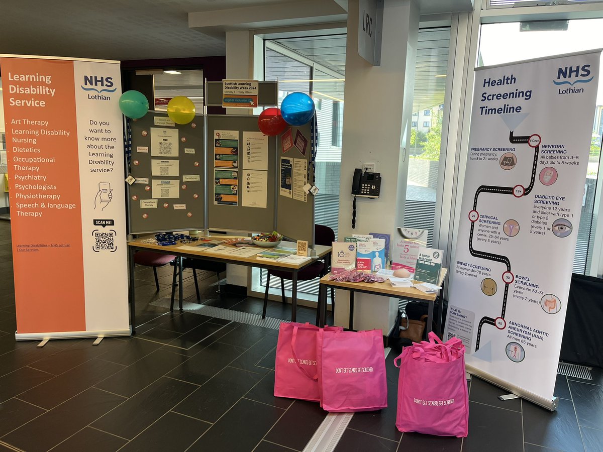 Today we are at @EdinburghNapier to celebrate and share information about Learning Disability services in #NHSLothian for #ScotLDWeek24 come along for a chat and the lecture at 1pm in 1.D.05 #sldnnstudents