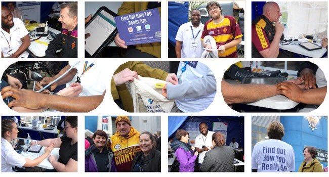 The Get Set Goal team @HuddersfieldUni were in the Fan Zone at the Huddersfield Giants match offering health screens to interested rugby fans. The team will offer health screens at the England v Pakistan T20 Cricket match on the 22nd May @englandcricket @Giantsrl @WYpartnership