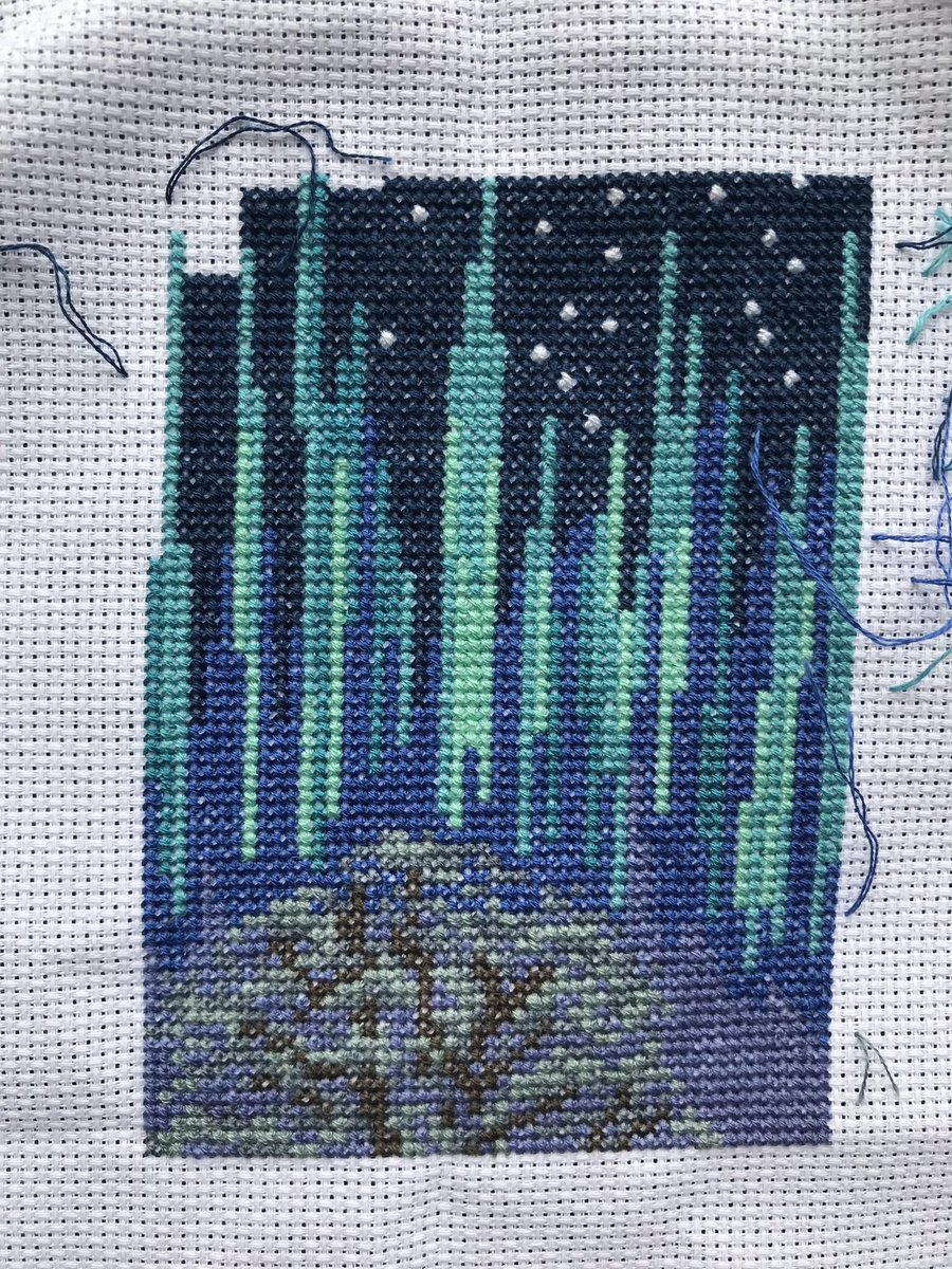 Friday cross stitch update. Comparison between 3 & 10 May 2024. #CrossStitch #BothyThreads #SycamoreGap #LucyPittaway