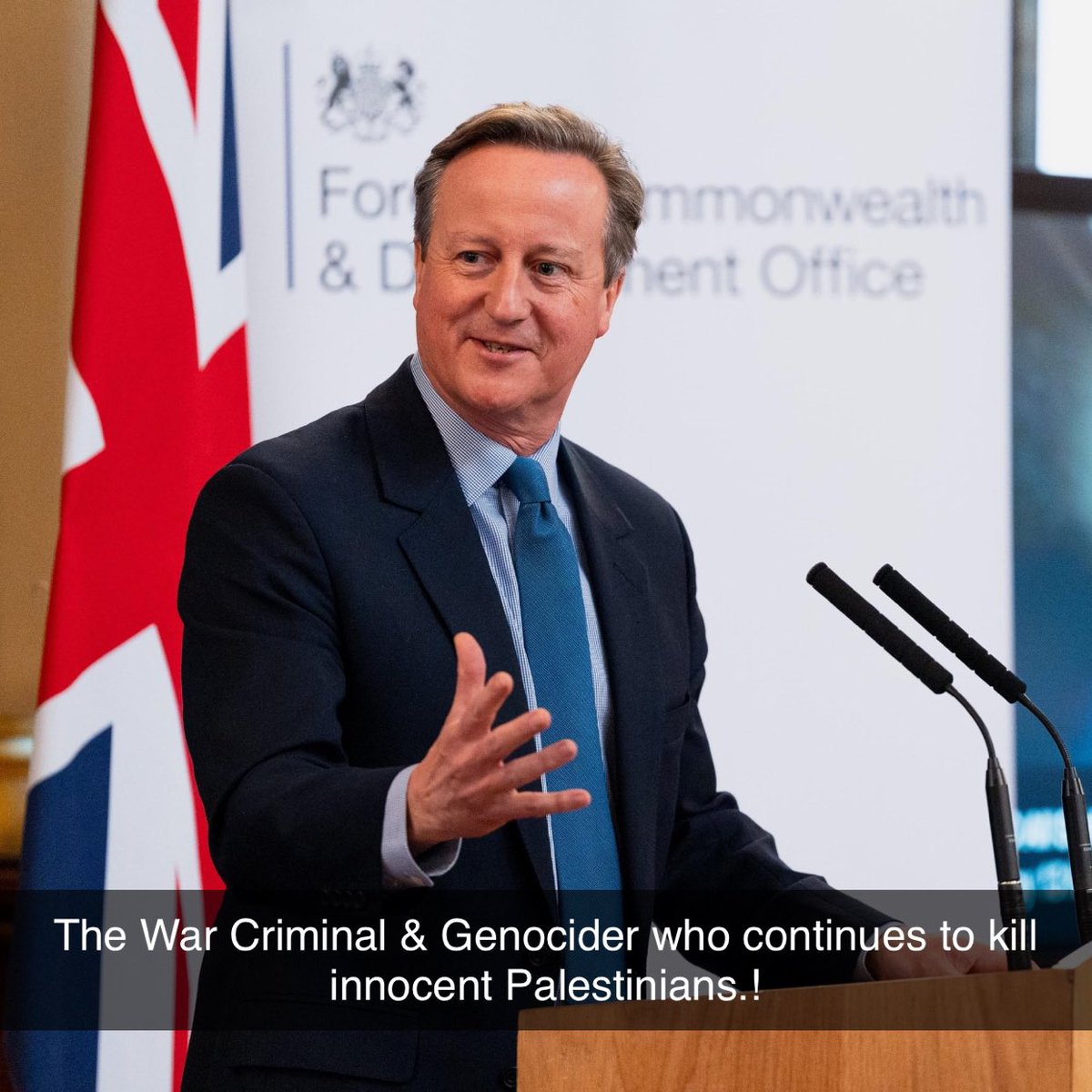 The war criminal (David Cameron) says the UK will not halt arms sales to Israel. Mr Cameron was the one who overthrow the Libyan government, killed Muammar Gaddafi and destroyed everything Libya had. Libya now has three different regimes thanks to David Cameron.