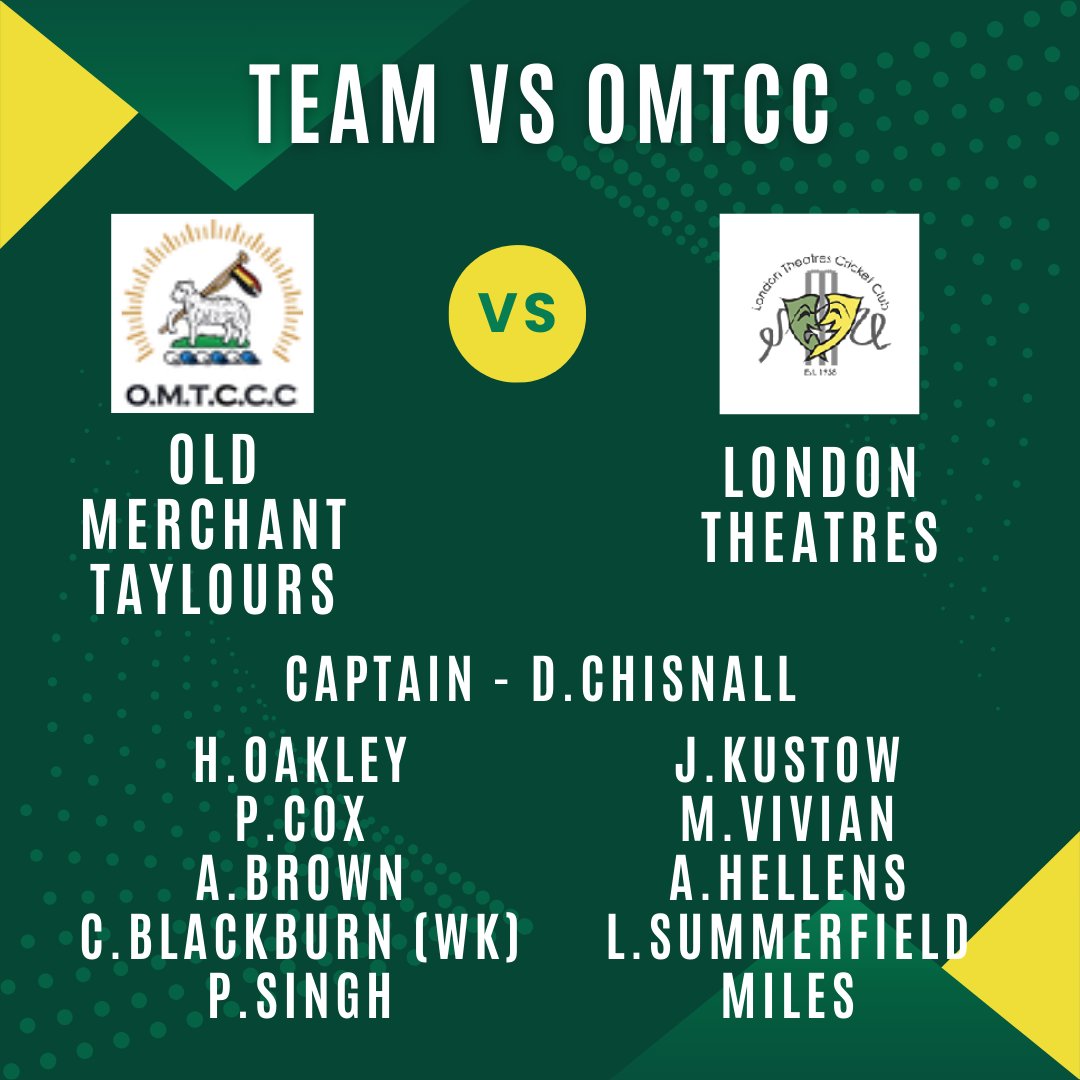 London Theatres Cricket Club (@ltcc58) on Twitter photo Its Friday which means the week is almost up and we are looking forward to our game against <a href="/OMTCricketClub/">OMT Cricket Club</a> Sunday. Well done to our match manager for pulling together a team this week, it hasn't been easy! Its Friday which means the week is almost up and we are looking forward to our game against <a href="/OMTCricketClub/">OMT Cricket Club</a> Sunday. Well done to our match manager for pulling together a team this week, it hasn't been easy!