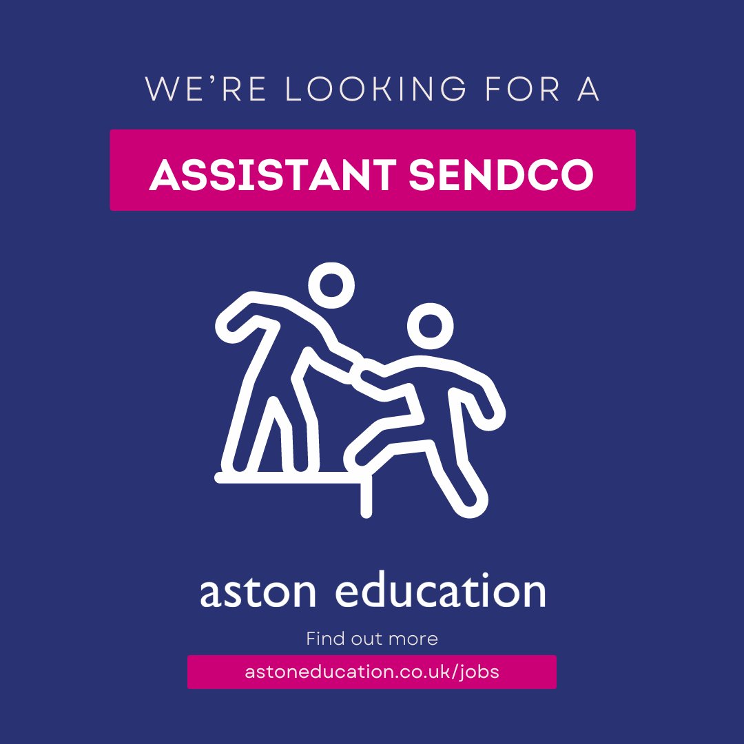 📘 Seeking an Assistant SENDCO in Lewisham!

astoneducation.co.uk/jobs/asendco40…

#SENDCOJobs #TeachingJobs #EducationLeadership #LewishamJobs #LondonTeachingJobs #SpecialEducation #AstonEducation