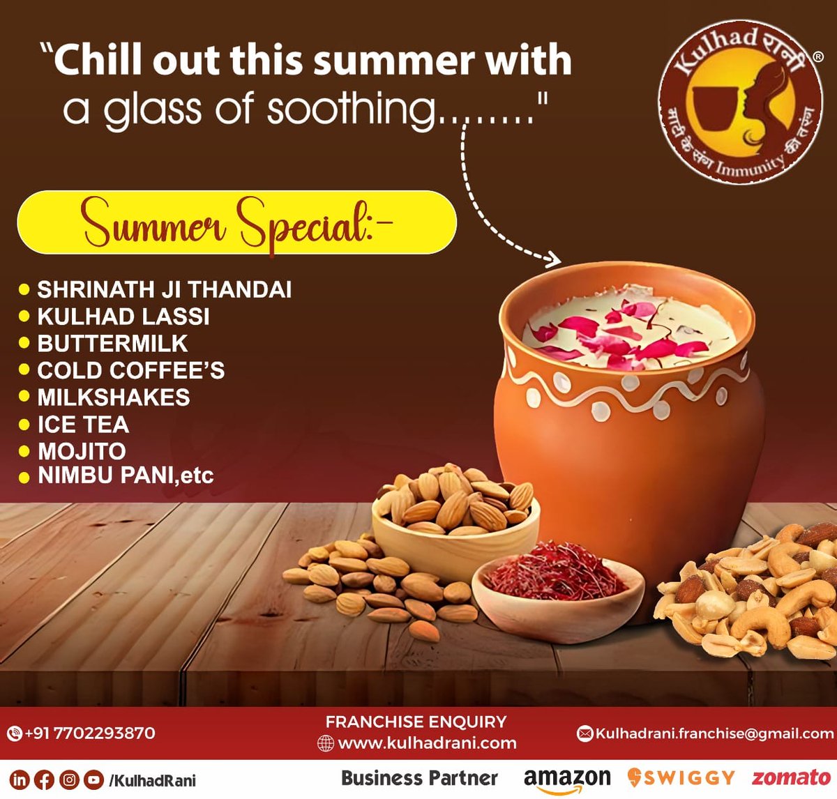 FranchiseeMart's tweet photo. #KulhadRani The brand was conceptualized by Samrat Maheshwari has a #QSR,#quickservicerestaurant #restaurant concept #Tea #Cafe with a wide range of #Kulhad products,join our #food #franchisebusiness at=>https://t.co/LcBxMUaqtE #franchiseopportunities #trending #Eurovision #SEO https://t.co/uGEoa644xX