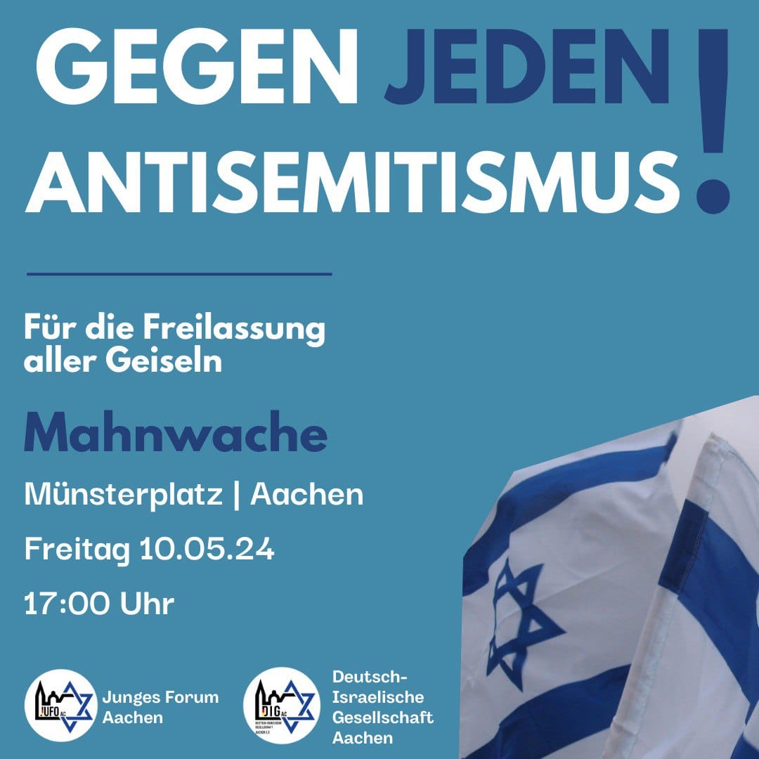 Kein Platz für #Antisemitismus ! #Aachen Heute: 17 Uhr Münsterplatz
