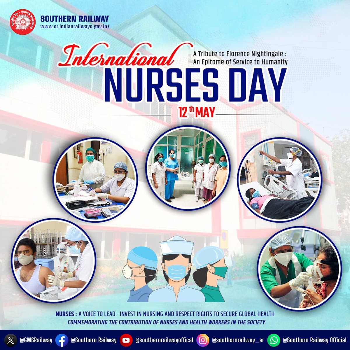 Honoring Florence Nightingale & all nurses on #InternationalNursesDay! They are the backbone of healthcare, providing compassionate care & saving lives. #NursesForTheFuture #SouthernRailway
