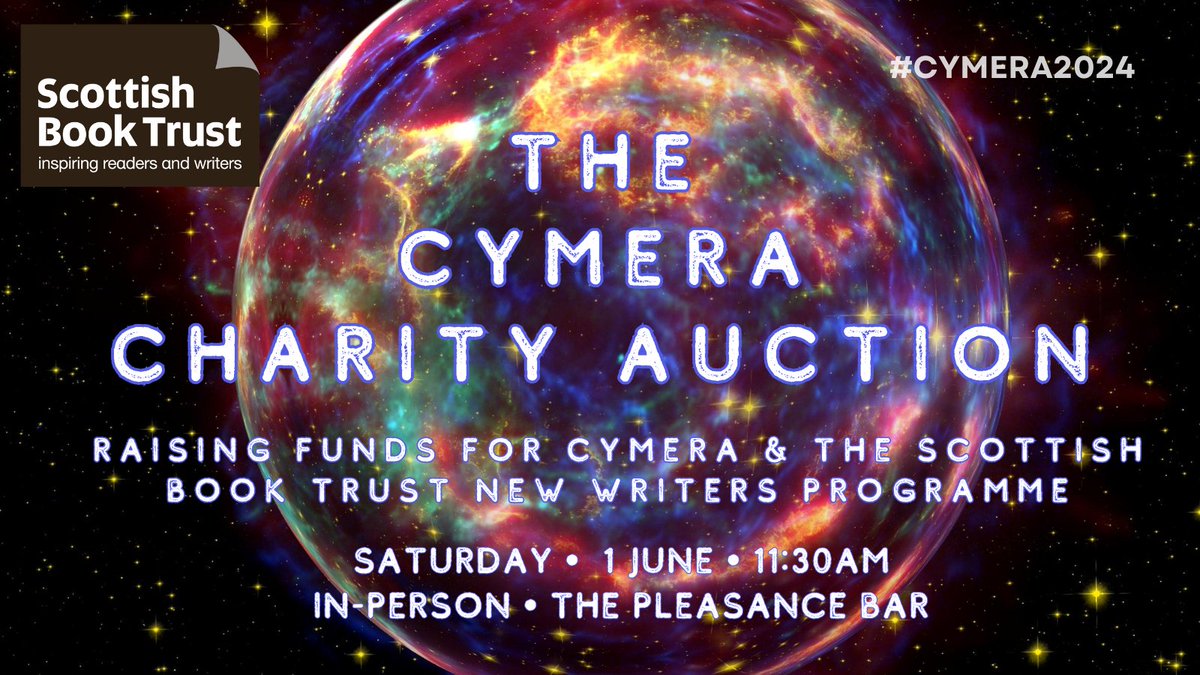 Hello folks! For this year's @CymeraF we are raising funds for @scottishbktrust with a charity auction! If you would like to donate something, we have a handy Google form! forms.gle/89RnxJwoeZXYwY… If you're at the festival join us at 11:30 on Saturday and bid bid bid!!